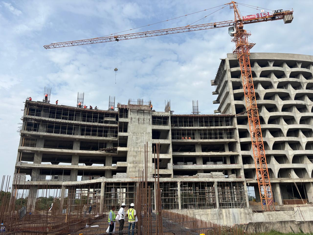 Front elevation of the residential development under construction