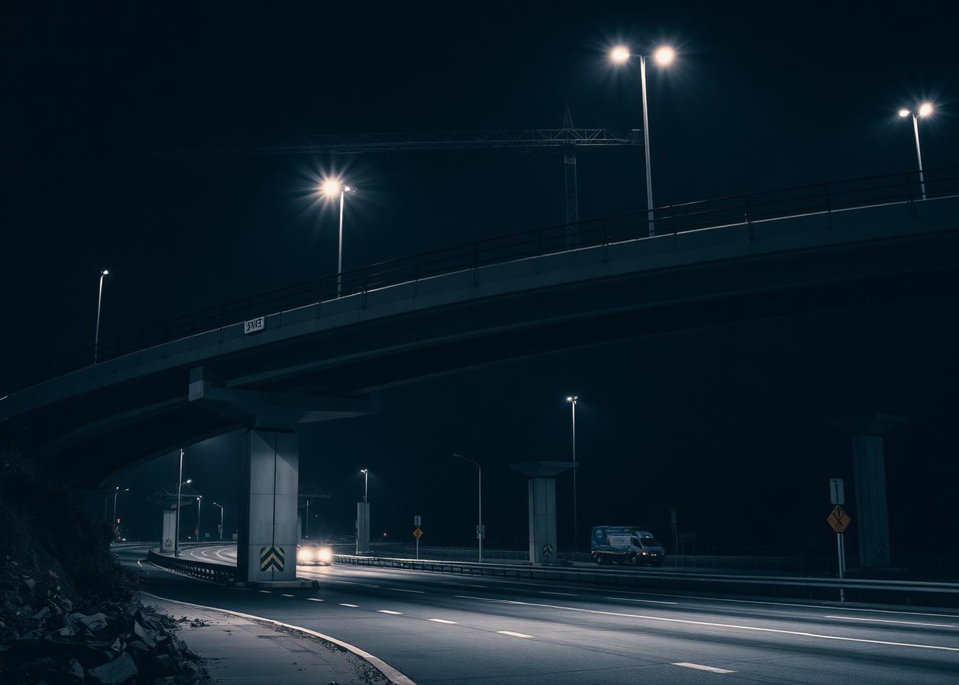 Highway bridge and interchange under construction