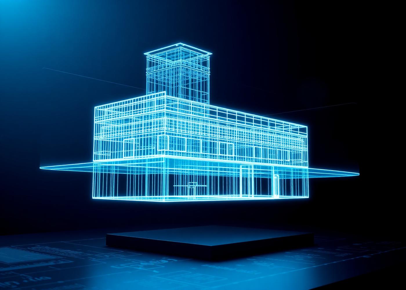 Holographic 3D BIM model of a building